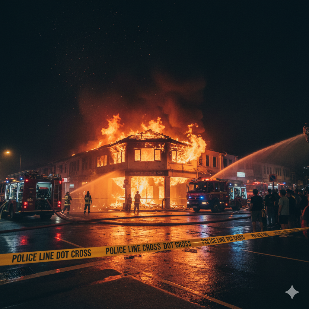 Ruko Kafe di Jakarta Barat Hangus Terbakar, Diduga Akibat Kabel Listrik Overload
