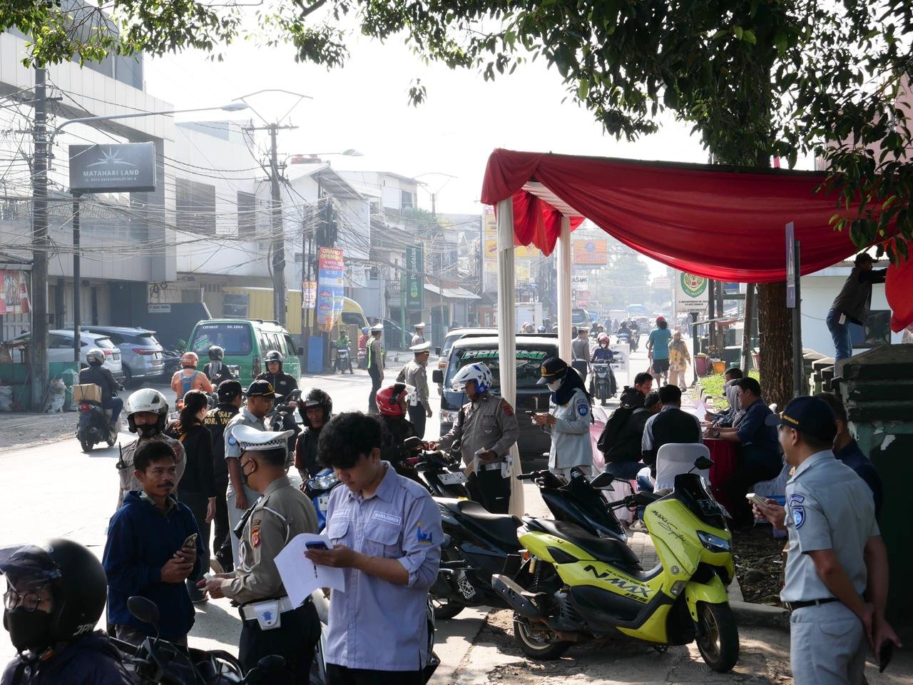 Jasa Raharja Kanwil Jawa Barat Dukung Penuh Operasi Pemeriksaan Kendaraan Bermotor Gabungan di Kecamatan Dayeuhkolot Kabupaten Bandung