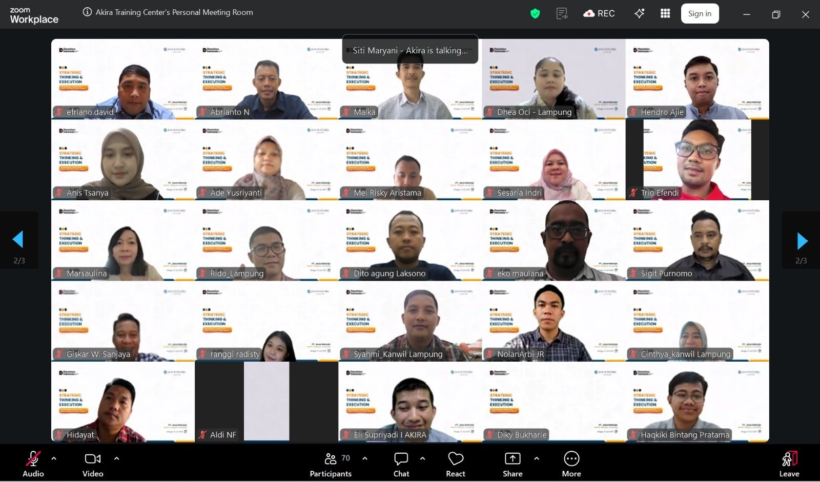 Perkuat Budaya Kerja Strategis, Jasa Raharja Lampung Gelar Pelatihan Strategic Thinking & Execution Excellence