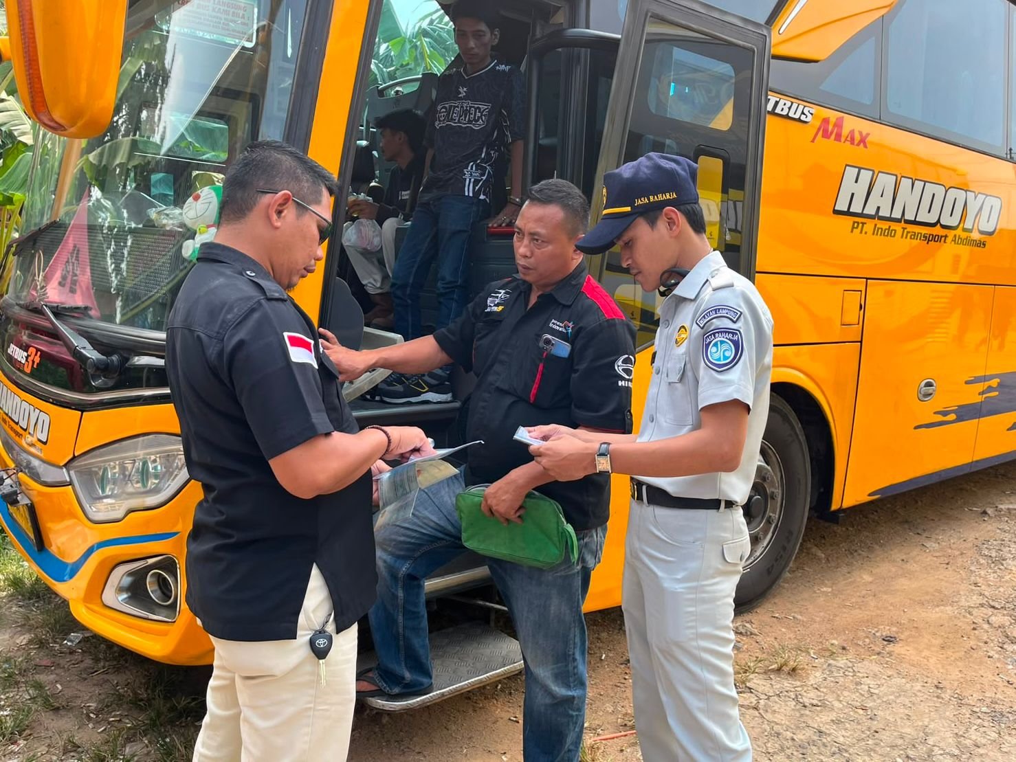 Gelar Ramp Check Bersama BPTD Kelas II Lampung, Jasa Raharja Lampung Dukung Keselamatan Angkutan Umum