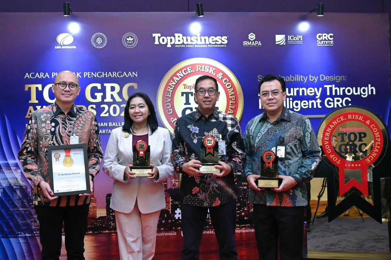 Konsisten Terapkan GRC, Jasa Raharja Raih Empat Penghargaan di Ajang TOP GRC Awards 2026 Konsisten Terapkan GRC, Jasa Raharja Raih Empat Penghargaan di Ajang TOP GRC Awards 2026