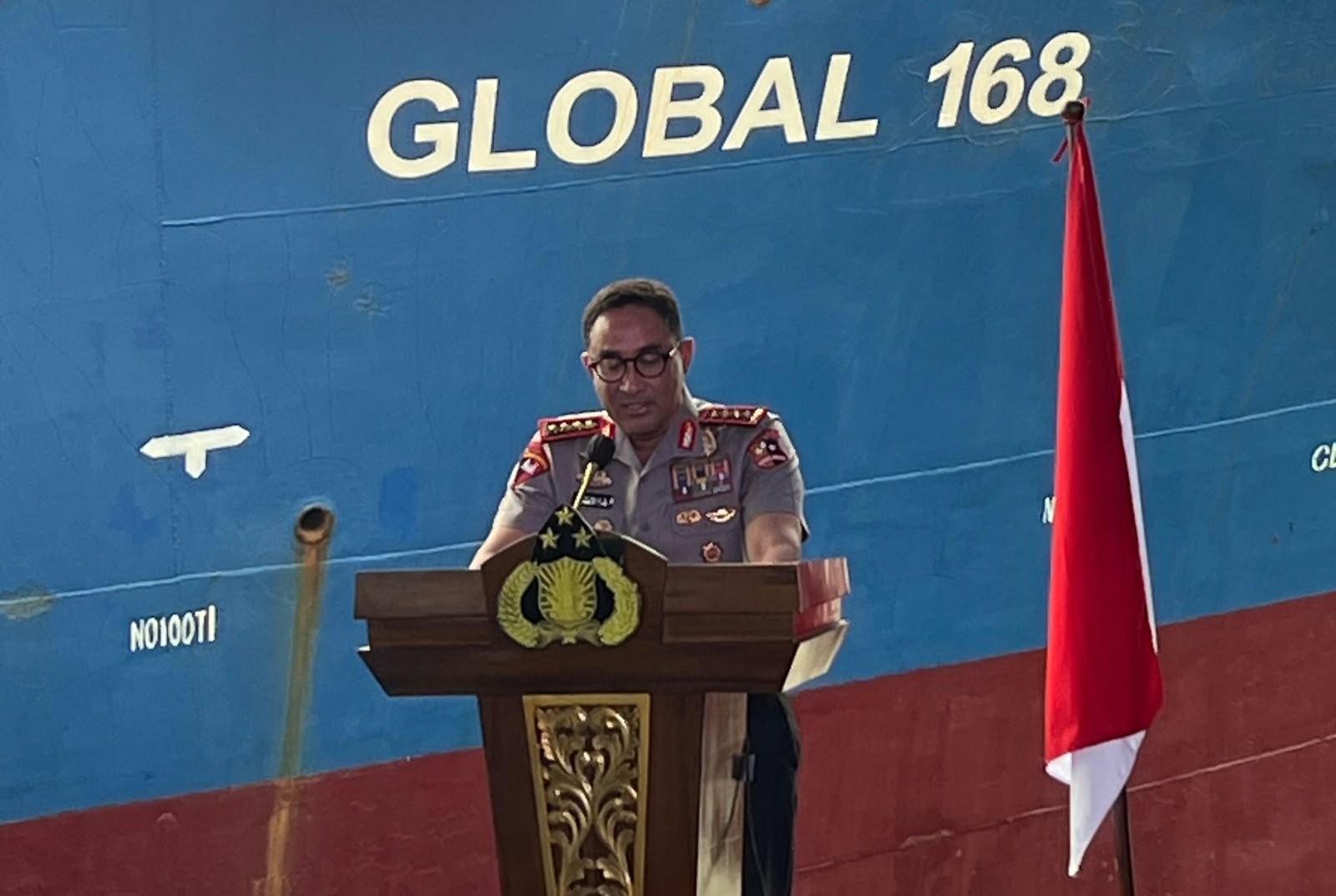 Polri Gagalkan Penyelundupan 1,16 Ton Ketamin di Kapal MT Global 168